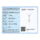 Austrian Crystal Bead Long Pendant Necklace with 925 Silver Chain