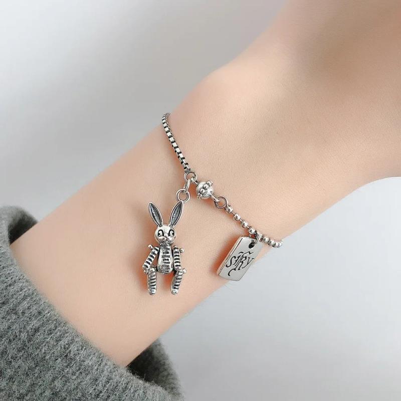 S925 Sterling Silver Bunny Girlfriend Bracelet