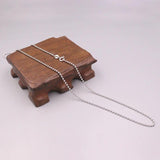 S925 Sterling Silver Necklace 2mmW Beads Chain Link Necklace
