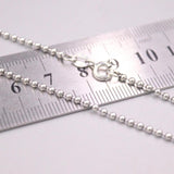 S925 Sterling Silver Necklace 2mmW Beads Chain Link Necklace