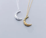 Gothic Women's 925 Silver Moon Pendant Necklace
