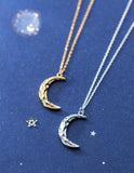 Gothic Women's 925 Silver Moon Pendant Necklace