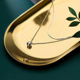 Sterling Silver Double Rows Lucky Ball Pendant Necklace