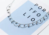 Bohemia Beads &Tassel Necklace Choker Charm 925 Sterling Silver