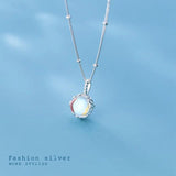 Real 925 Sterling Silver Coloured Glaze Necklace Beads Chain Pendant