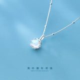 Real 925 Sterling Silver Coloured Glaze Necklace Beads Chain Pendant