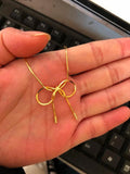 Real Silver Butterfly Knot Pendant Necklace