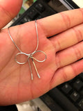Real Silver Butterfly Knot Pendant Necklace