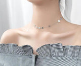 925 Sterling Silver Stars Pendant Choker Necklace