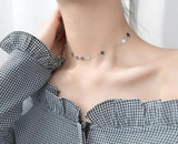 925 Sterling Silver Stars Pendant Choker Necklace