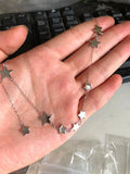 925 Sterling Silver Stars Pendant Choker Necklace