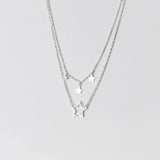 925 Silver Star CZ Pendant Necklace C-D7655
