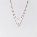 925 Silver Star CZ Pendant Necklace C-D7655