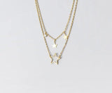 925 Silver Star CZ Pendant Necklace C-D7655
