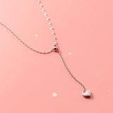 Sterling Silver Heart Pendant Choker Necklace