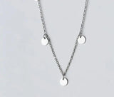 925 Silver Coin Pendant Necklace Tassel C-D4284