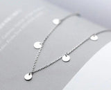 925 Silver Coin Pendant Necklace Tassel C-D4284