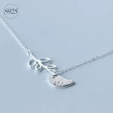 925 Sterling Silver Bird Lariat Necklace GTLX584