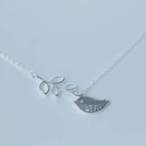 925 Sterling Silver Bird Lariat Necklace GTLX584