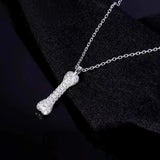 Sterling Silver Dog Bone Pendant Necklace for Women in Europe and America