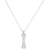 Sterling Silver Dog Bone Pendant Necklace for Women in Europe and America
