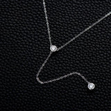 Moissanite Diamond Necklace Tassel Pendant 925 Sterling Silver