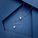 Moissanite Diamond Necklace Tassel Pendant 925 Sterling Silver