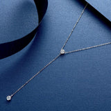 Moissanite Diamond Necklace Tassel Pendant 925 Sterling Silver