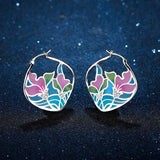 Flowers Pendant Necklace 925 Sterling Silver DIY Enamel Chain