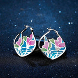 Flowers Pendant Necklace 925 Sterling Silver DIY Enamel Chain