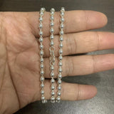 925 Silver Round Beads Sweater Chain Necklace