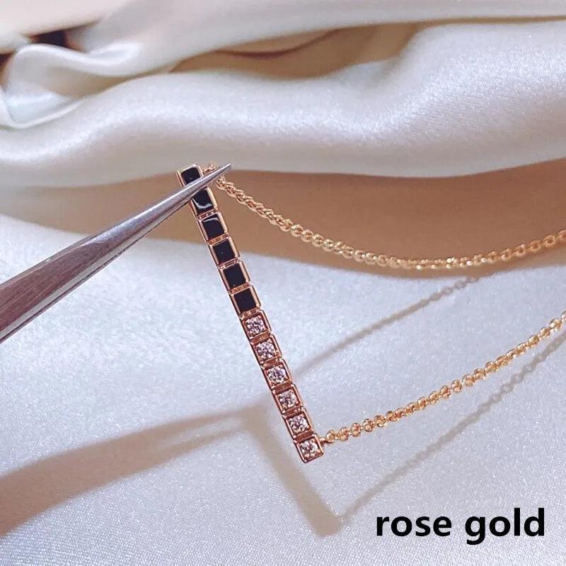 925 Sterling Silver Cubic Necklace Women's Banquet Jewelry