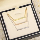 925 Sterling Silver Cubic Necklace Women's Banquet Jewelry