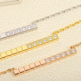 925 Sterling Silver Cubic Necklace Women's Banquet Jewelry