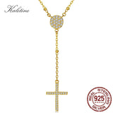 925 Silver Rosary Turkey Evil Eye Necklace Cross Charm Women Men
