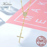 925 Silver Rosary Turkey Evil Eye Necklace Cross Charm Women Men