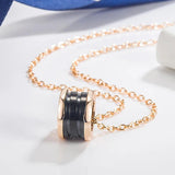 925 Silver & Ceramic Pendant Necklace, Unisex Jewelry