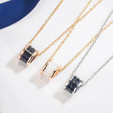 925 Silver & Ceramic Pendant Necklace, Unisex Jewelry