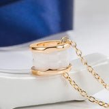925 Silver & Ceramic Pendant Necklace, Unisex Jewelry