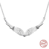 925 Silver Angel Feather Chain Necklace Wedding Gift