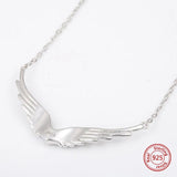 925 Silver Angel Feather Chain Necklace Wedding Gift