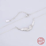925 Silver Angel Feather Chain Necklace Wedding Gift