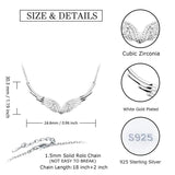925 Silver Angel Feather Chain Necklace Wedding Gift