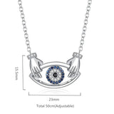 925 Silver Evil Eye CZ Hug Pendant Necklace for Women