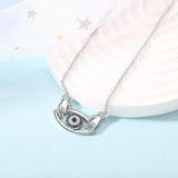 925 Silver Evil Eye CZ Hug Pendant Necklace for Women