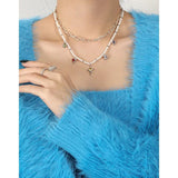 SHANICE Light Small Zircon Sweet Shell Collarbone S925 Silver Necklace