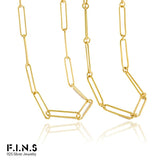 F.I.N.S S925 Silver Necklace Stackable Chain Choker Minimalist Jewelry