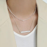 F.I.N.S S925 Silver Necklace Stackable Chain Choker Minimalist Jewelry