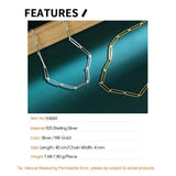 F.I.N.S S925 Silver Necklace Stackable Chain Choker Minimalist Jewelry