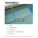 F.I.N.S S925 Silver Necklace Stackable Chain Choker Minimalist Jewelry